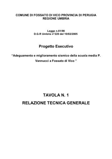 relazione tecnica generale del progetto definitivo