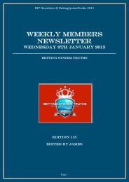 WEEKLY MEMBERS NEWSLETTER - Betting System Truths
