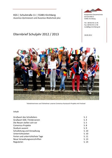 Elternbrief 2012/13 - Kooperative Gesamtschule Kirchberg
