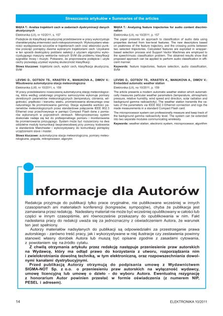 Elektronika 2011-10 I.pdf - Instytut SystemÃ³w Elektronicznych ...