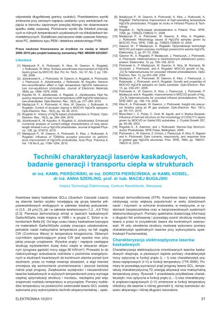 Elektronika 2011-10 I.pdf - Instytut SystemÃ³w Elektronicznych ...