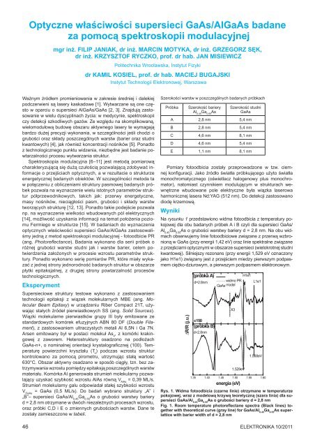 Elektronika 2011-10 I.pdf - Instytut SystemÃ³w Elektronicznych ...