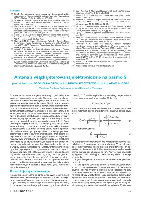 Elektronika 2011-10 I.pdf - Instytut SystemÃ³w Elektronicznych ...