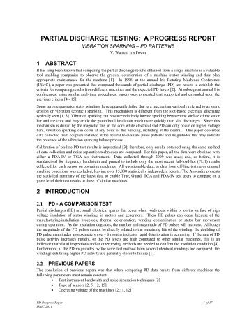 partial discharge testing: a progress report - Iris Power Engineering