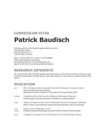 resume - Patrick Baudisch