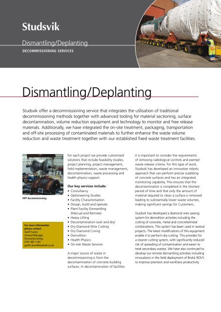 Dismantling/Deplanting