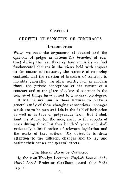 The Sanctity of Contracts in English Law - College of Social ...