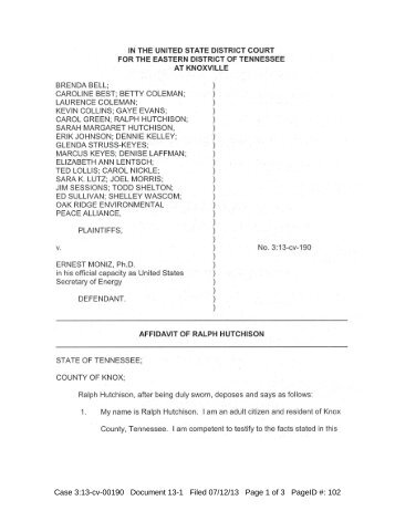 Affidavit in support of injunction - WBIR.com