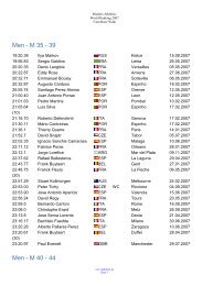 Masters Athletics World Ranking 5km Race Walk - Gehsport.de