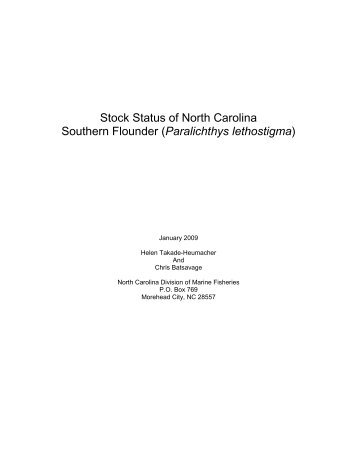Southern Flounder Stock Assessment - Division of Marine Fisheries