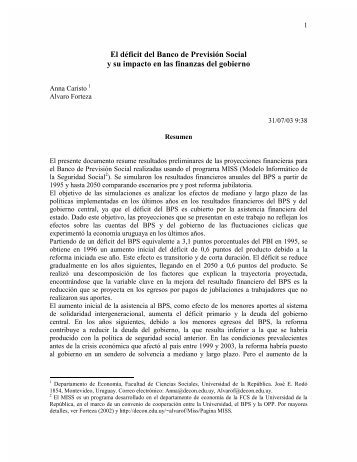 El dÃ©ficit del BPS y su impacto en las finanzas del gobierno