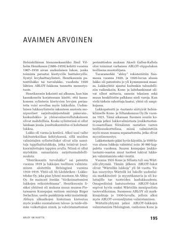 Historian tiivistelmÃ¤ - Abloy Oy