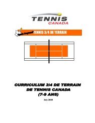 TENNIS 3/4 DE TERRAIN - Tennis Canada
