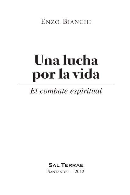 Una lucha por la vida - Editorial Sal Terrae