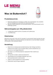 Facts rund um Buttermilch zum Ausdrucken (PDF - Le Menu