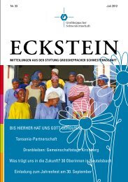 Eckstein – Unser Mitteilungsblatt - Großheppacher Schwesternschaft