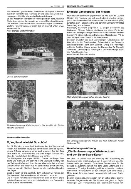 Leunaer Stadtanzeiger - Ausgabe 06/11 - Stadt Leuna