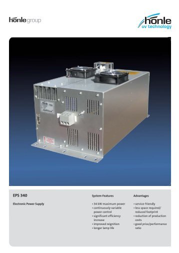 Product information Electronic Power Supply EPS 340 - Dr. HÃ¶nle AG