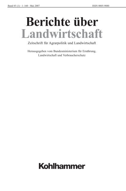 Berichte über Landwirtschaft - BMELV