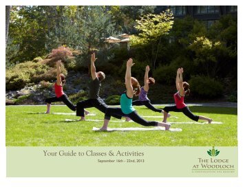 Your Guide to Classes & Activities - The Lodge At Woodloch