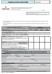 Cancellation Claim Form - Hiscox