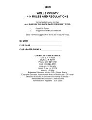 2009 wells county 4-h rules and regulations - Wells County, Indiana