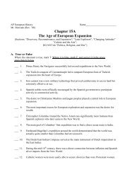 Chapter 15A The Age of European Expansion - Main