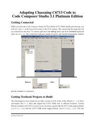 Adapting Chassaing C6713 Code to Code Composer Studio 3.1 ...