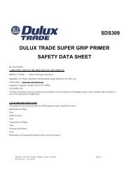 sds309 dulux trade super grip primer safety data sheet - Duluxtrade.ie