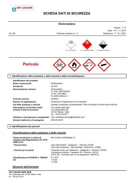 Diclorosilano - Air Liquide Italia