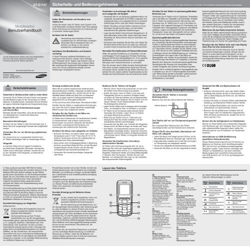 Samsung E1107 Bedienungsanleitung.pdf ... - Fonmarkt.de