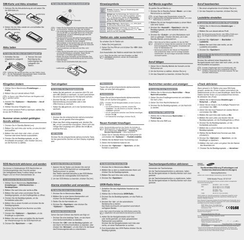 Samsung E1107 Bedienungsanleitung.pdf ... - Fonmarkt.de