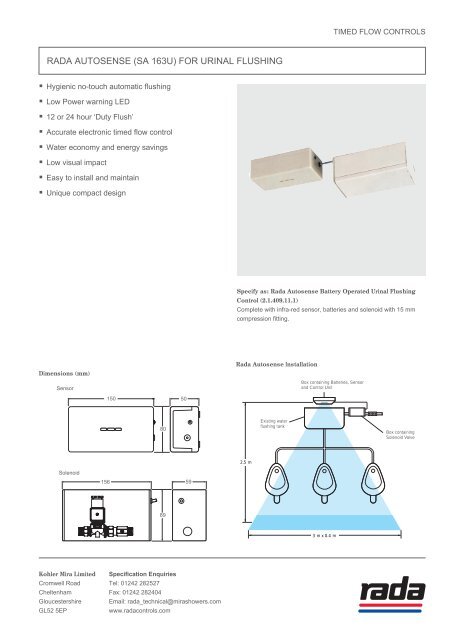 rada tf503 tIMEd floW Controls