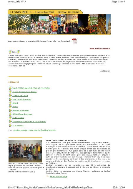 Page 1 sur 4 cestas_info NÂ° 3 22/01/2009 file://C:\Docs ...