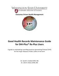 Good Health Records Maintenance Guide for DHI ... - WSU Extension