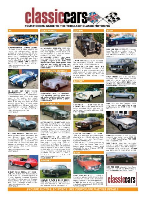*Classic Cars Internet Sep - Classic Cars magazine