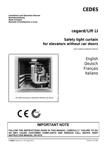 cegard/Lift LI English Deutsch FranÃ§ais Italiano - Cedes.com