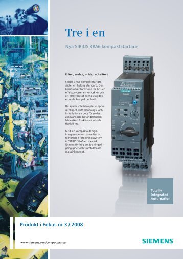 Tre i en Nya SIRIUS 3RA6 kompaktstartare - Siemens