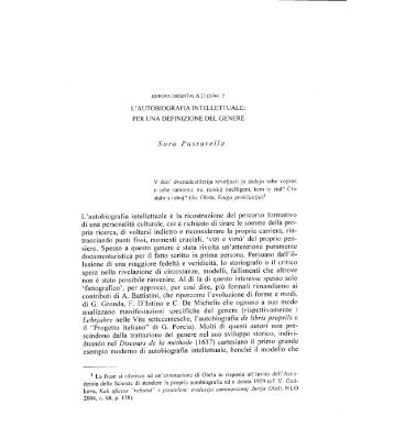 L'autobiografia intellettuale - Europaorientalis.it