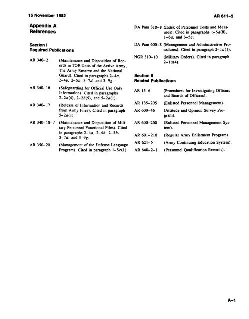 Anny Personnel Selection and Classification Testing - Washington ...