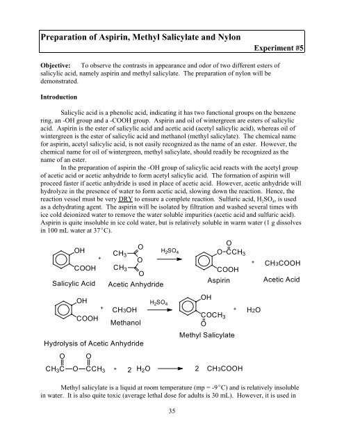 preparation-of-aspirin-methyl-salicylate-and-nylon