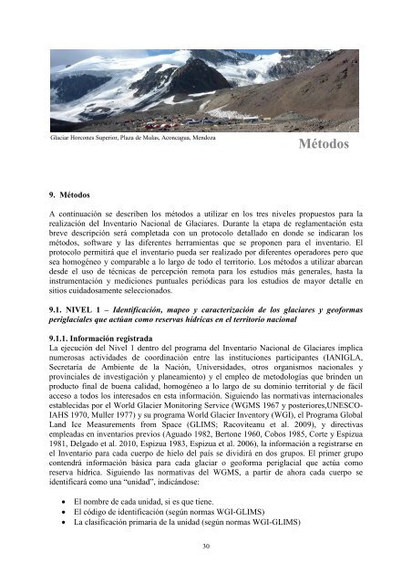 Inventario Nacional de Glaciares y Ambiente Periglacial: Estrategias ...