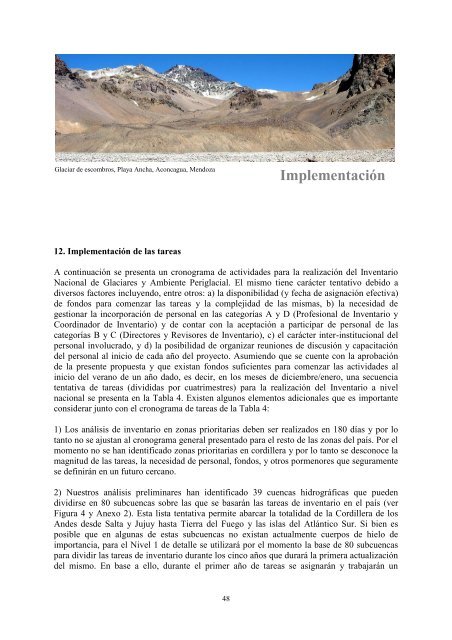 Inventario Nacional de Glaciares y Ambiente Periglacial: Estrategias ...