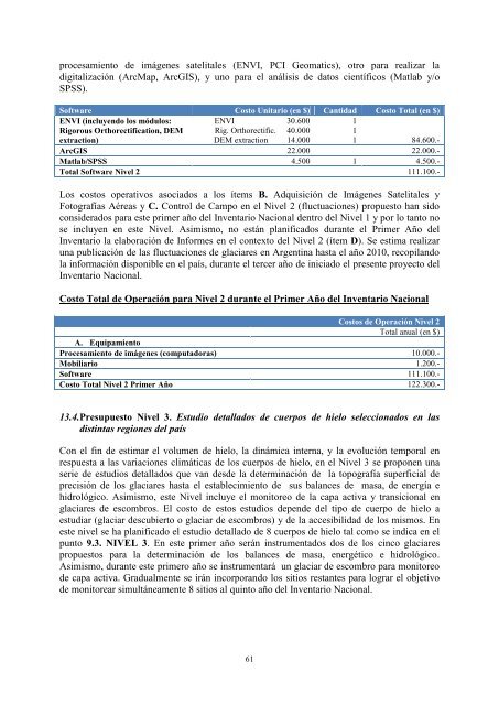 Inventario Nacional de Glaciares y Ambiente Periglacial: Estrategias ...