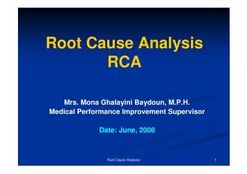 Root Cause Analysis RCA - Syndicate of Hospitals in Lebanon