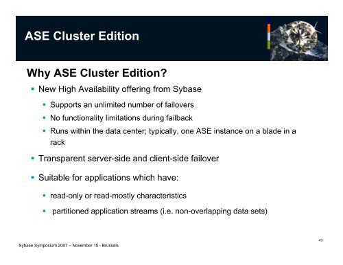 Why use ASE 15.0 - Sybase