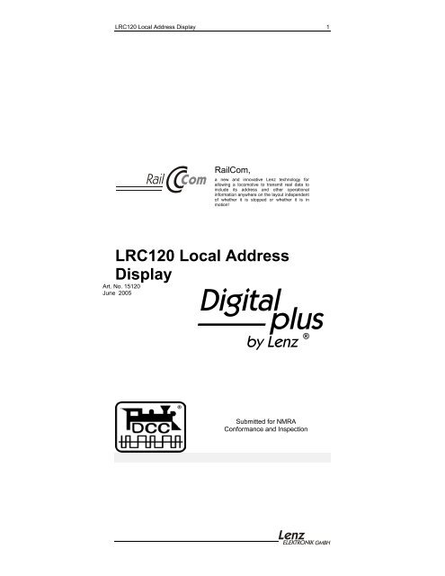 LRC120 Manual - Lenz USA