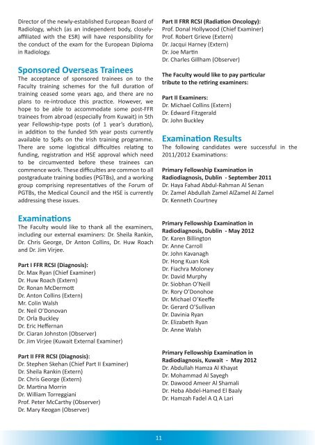Annual Report 2011-2012 - Faculty of Radiologists