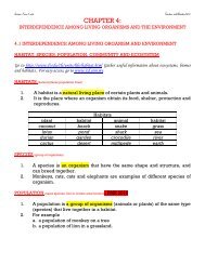 Chapter 4 interdependence among living organism and