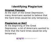 Identifying Plagiarism Examples - ReadWriteThink